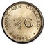 1944-1947 Curacao Silver 1/4 Gulden Wilhelmina AU/BU