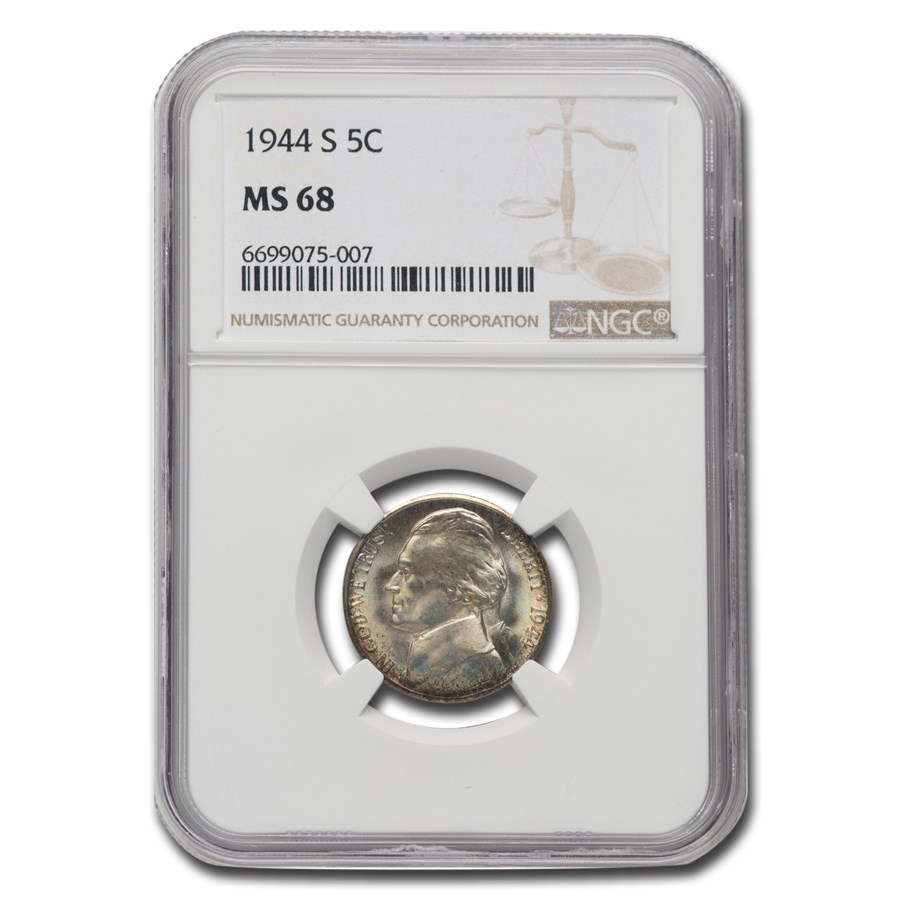 1944-S Silver Jefferson Nickel MS-68 NGC