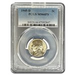 1945-D Jefferson Nickel MS-66 PCGS (FS)