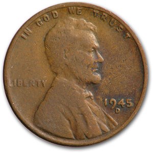 1945-D Lincoln Cent Fine+