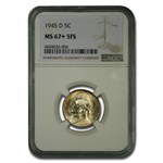 1945-D Silver Jefferson Nickel MS-67+ NGC (FS)