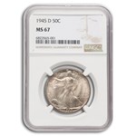 1945-D Walking Liberty Half Dollar MS-67 NGC