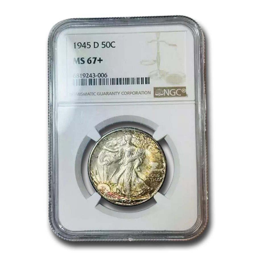 1945-D Walking Liberty Half Dollar MS-67+ NGC