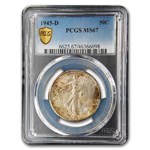 1945-D Walking Liberty Half Dollar MS-67 PCGS