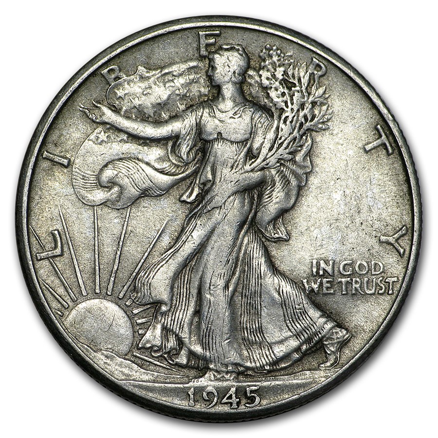 1945-D Walking Liberty Half Dollar XF