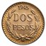 1945 Mexico Gold 2 Pesos BU (New Dies Restrike)