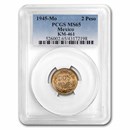 1945 Mexico Gold 2 Pesos MS-65 PCGS