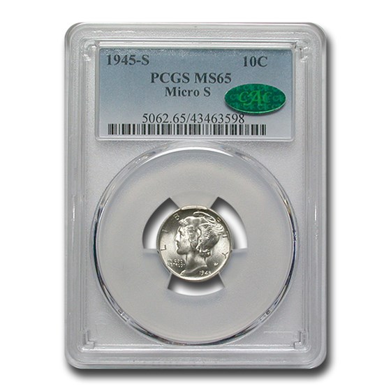 Buy 1945-S Mercury Dime MS-65 PCGS CAC (Micro S) | APMEX