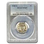 1945-S Silver Jefferson Nickel MS-65 PCGS