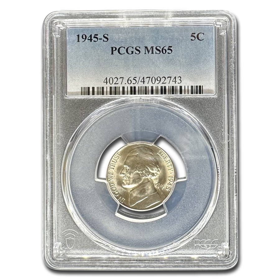 1945-S Silver Jefferson Nickel MS-65 PCGS