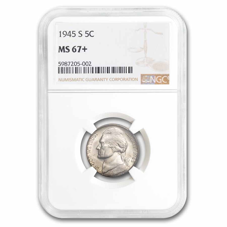 1945-S Silver Jefferson Nickel MS-67+ NGC