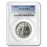 1945-S Walking Liberty Half Dollar MS-63 PCGS