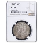 1945-S Walking Liberty Half Dollar MS-64 NGC