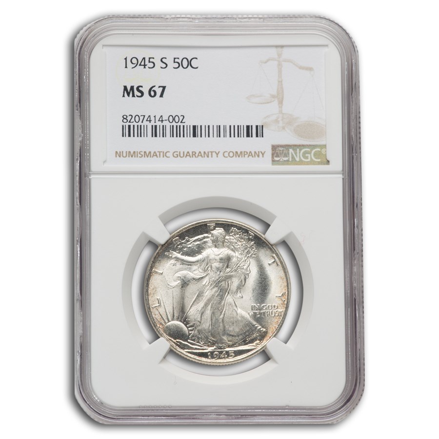 1945-S Walking Liberty Half Dollar MS-67 NGC