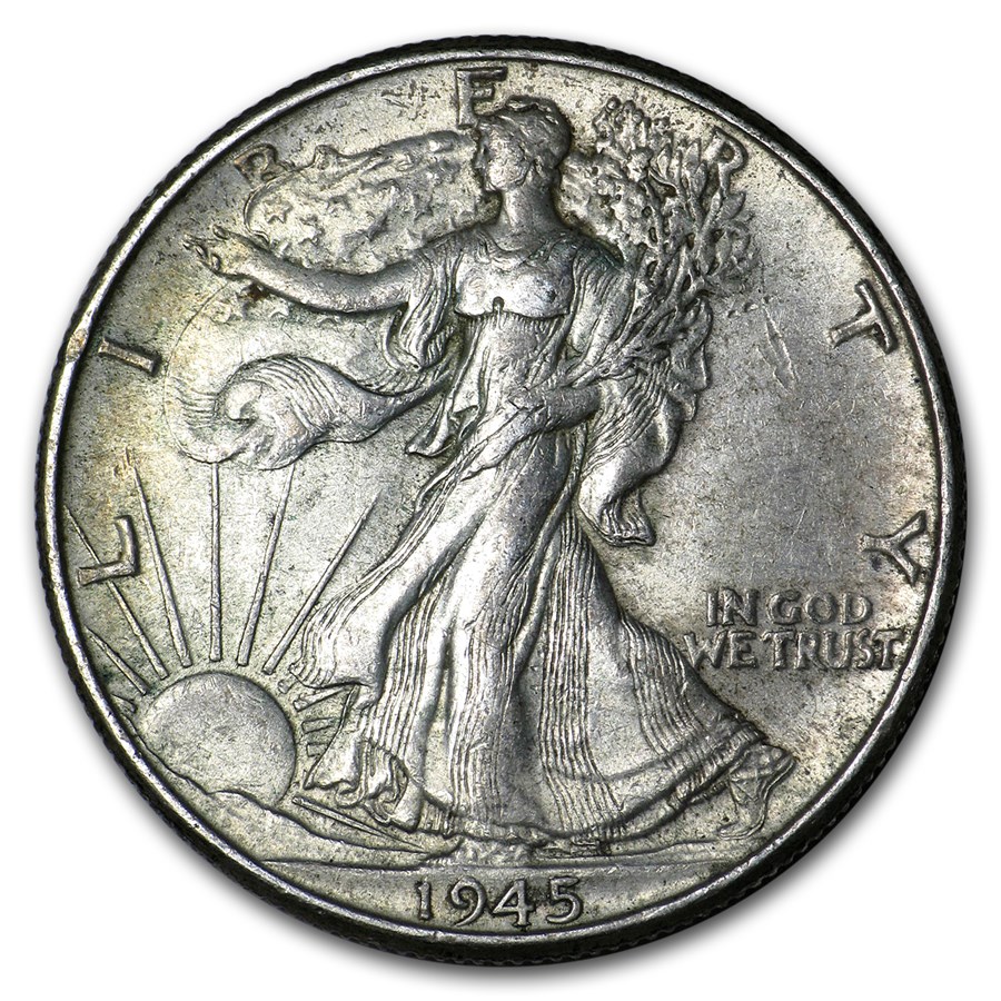 1945 Walking Liberty Half Dollar AU