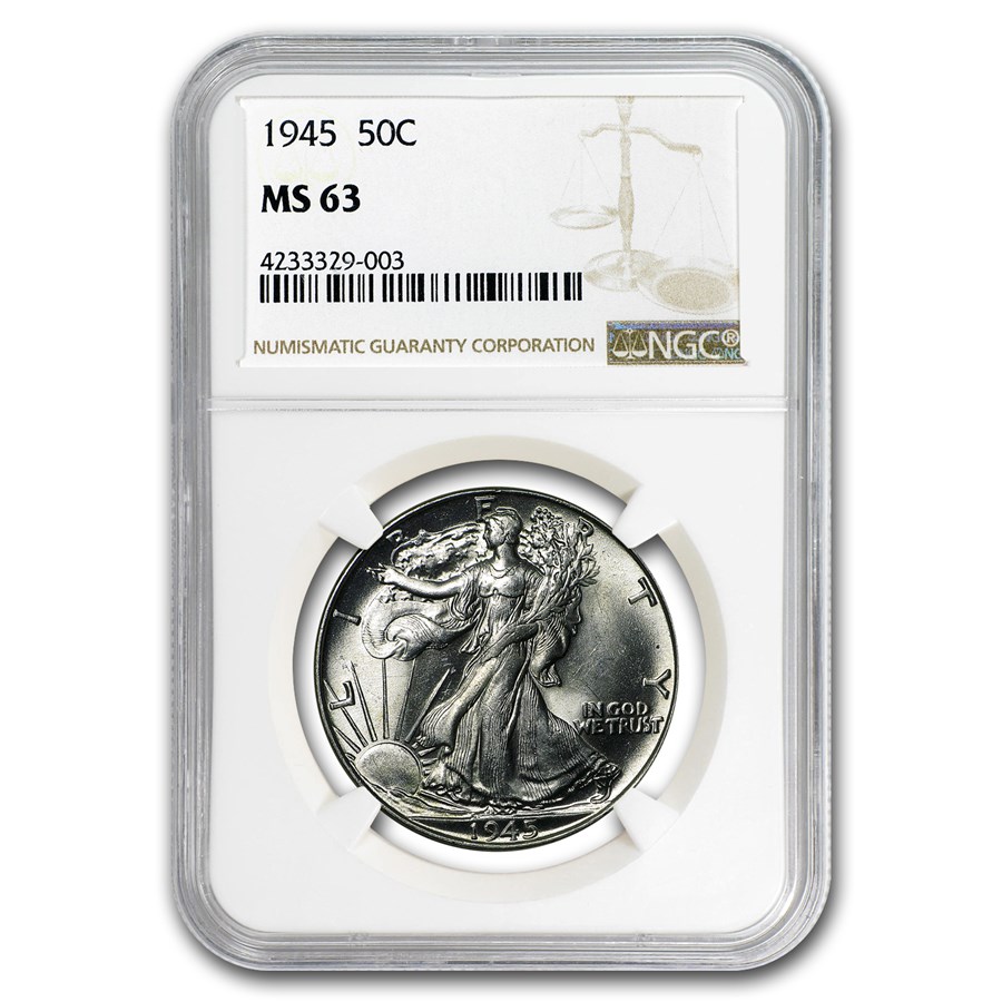 1945 Walking Liberty Half Dollar MS-63 NGC