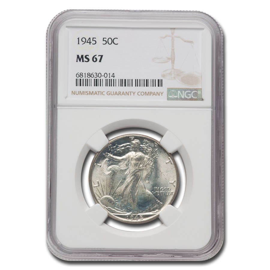 1945 Walking Liberty Half Dollar MS-67 NGC