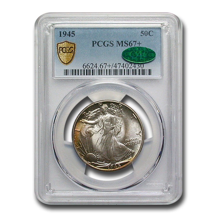 1945 Walking Liberty Half Dollar MS-67+ PCGS CAC