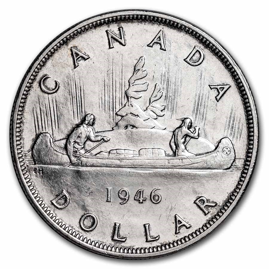 1946 Canada Silver Dollar George VI AU