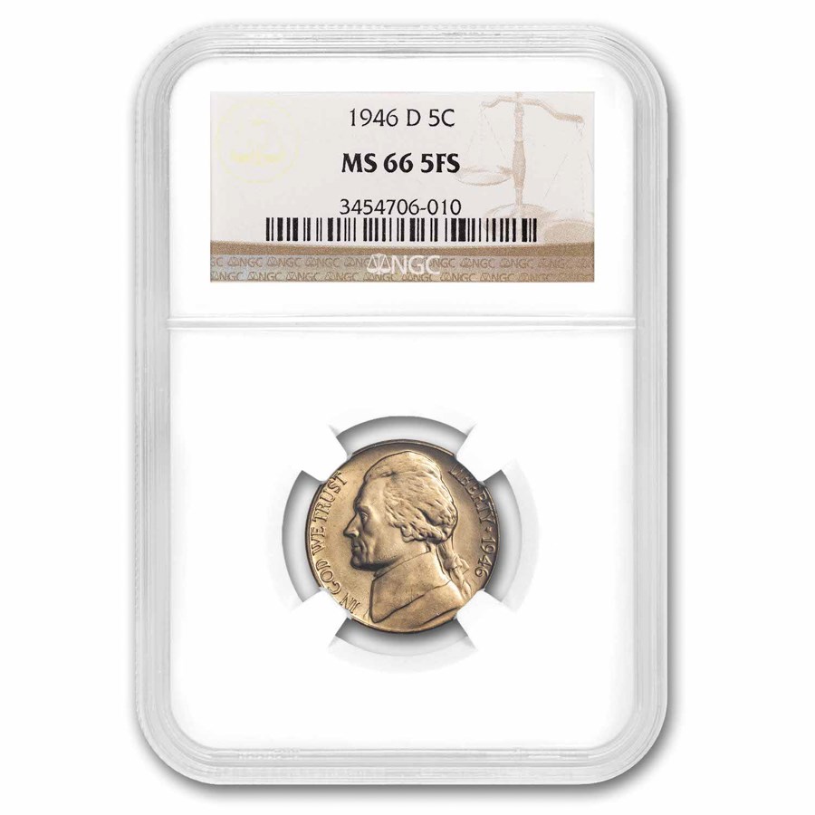 1946-D Jefferson Nickel MS-66 FS NGC