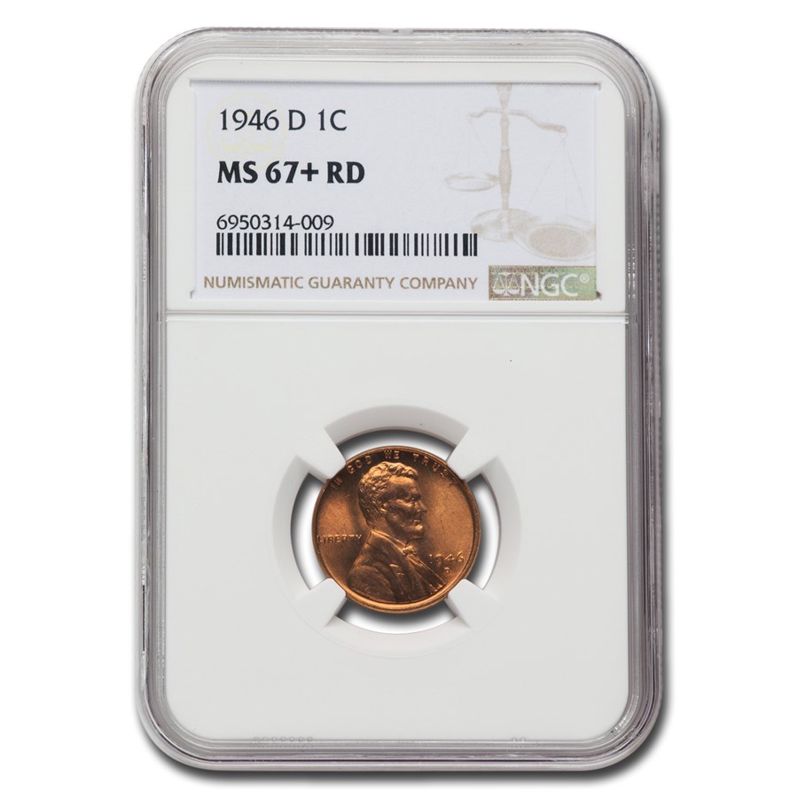 1946-D Lincoln Cent MS-67+ NGC (Red)