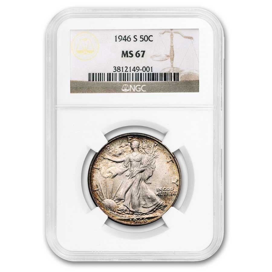 1946-S Walking Liberty Half Dollar MS-67 NGC