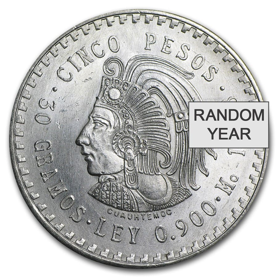 Buy 1947 1948 Mexico Silver 5 Pesos Cuauhtemoc XF AU APMEX