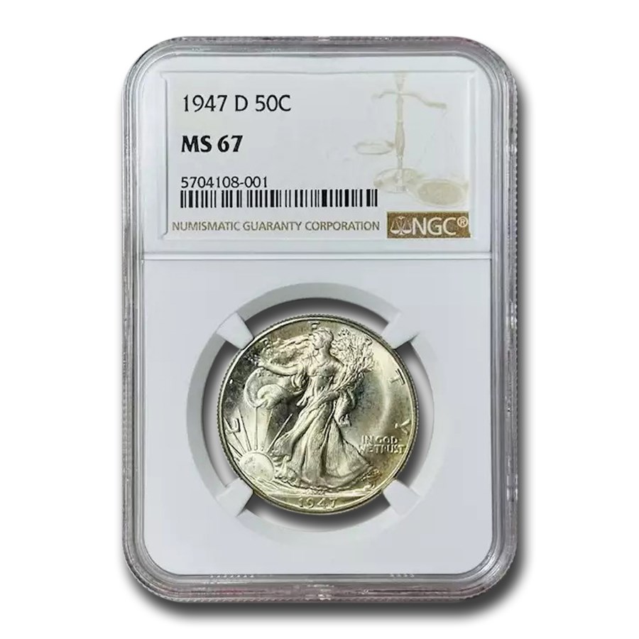 1947-D Walking Liberty Half Dollar MS-67 NGC