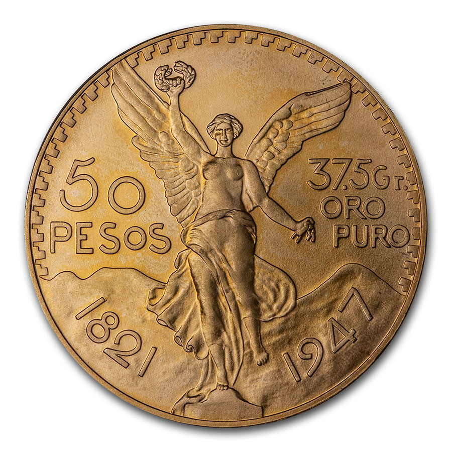 Buy 1947 Mexico Gold 50 Pesos BU (New Dies Restrike) | APMEX