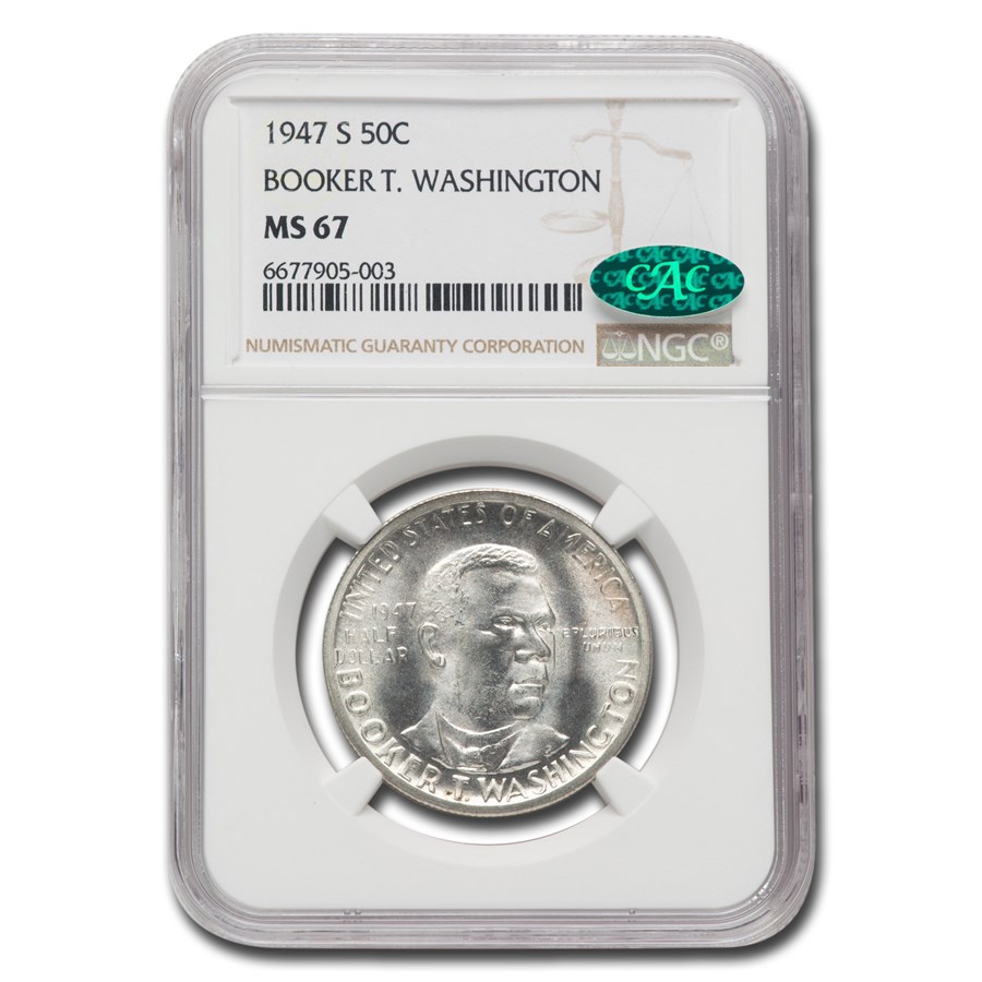 1947-S Booker T. Washington Half Dollar MS-67 NGC CAC