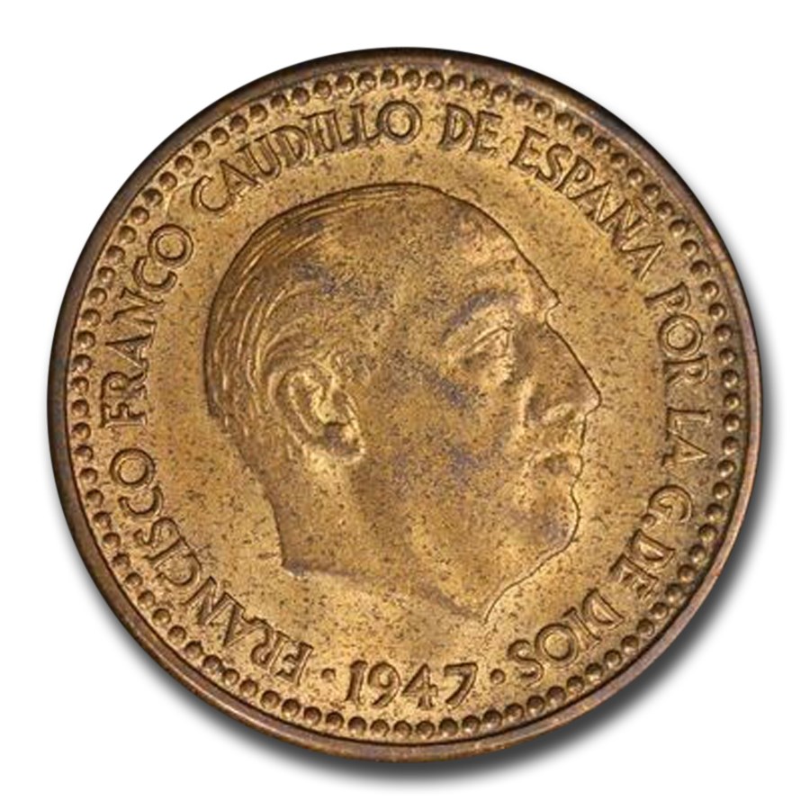 1947 Spain Peseta Francisco Franco MS-62 PCGS