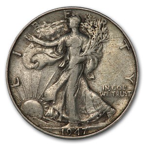 1947 Walking Liberty Half Dollar Fine/VF