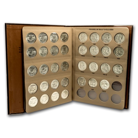 Buy 1948-1963 Franklin Half Dollar Complete Set AU (Dansco Album) | APMEX