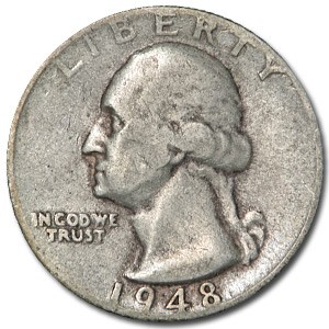 1948-D Washington Quarter Good/XF