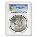 1948 Mexico Silver 5 Pesos Cuauhtemoc MS-66 PCGS