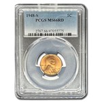 1948-S Lincoln Cent MS-66 PCGS (Red)