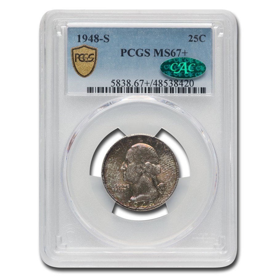 1948-S Washington Quarter MS-67+ PCGS CAC