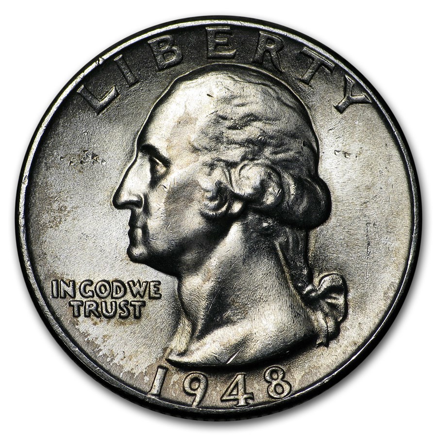 1948 Washington Quarter BU