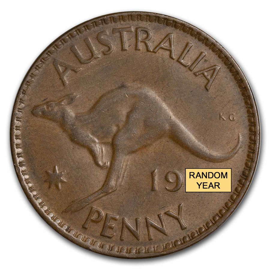 1949-1952 Australia Bronze Penny George VI Avg Circ