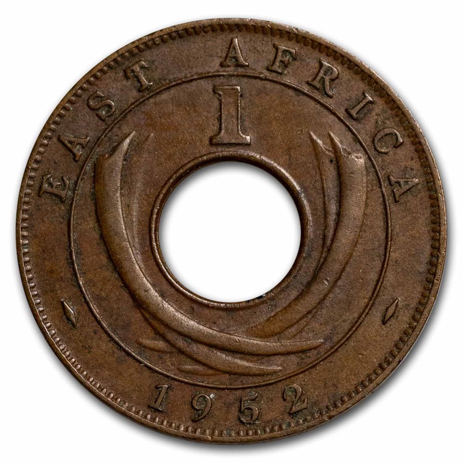 1949-1952 British East Africa Bronze 1 Cent George VI Avg Circ