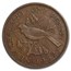 1949-1952 New Zealand Bronze 1 Penny Tui Bird George VI Avg Circ