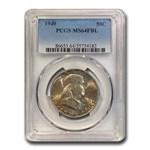 1949 Franklin Half Dollar MS-64 PCGS (FBL, Toned)