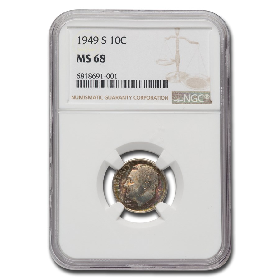 1949-S Roosevelt Dime MS-68 NGC