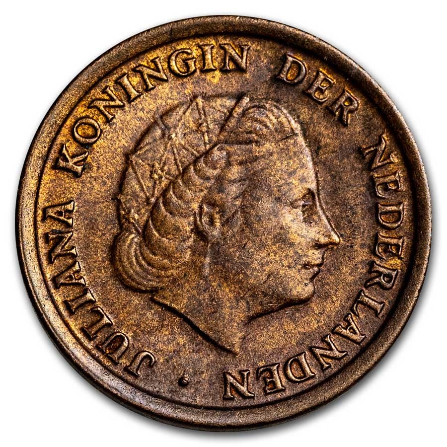 1950-1980 Netherlands Bronze 1 Cent Gulden Juliana I BU (Red/Br)