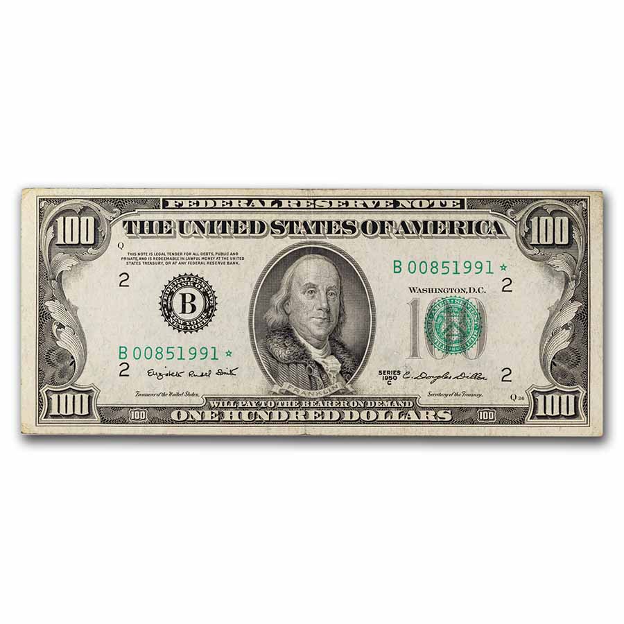 Buy 1950-C (B-New York) $100 FRN VF (Fr#2160-B*) Star Note! | APMEX