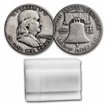 1950-D Franklin Half Dollar 20-Coin Roll Avg Circ