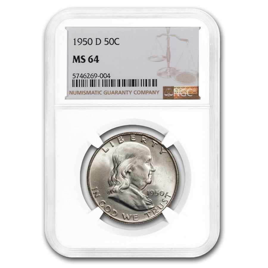 1950-D Franklin Half Dollar MS-64 NGC