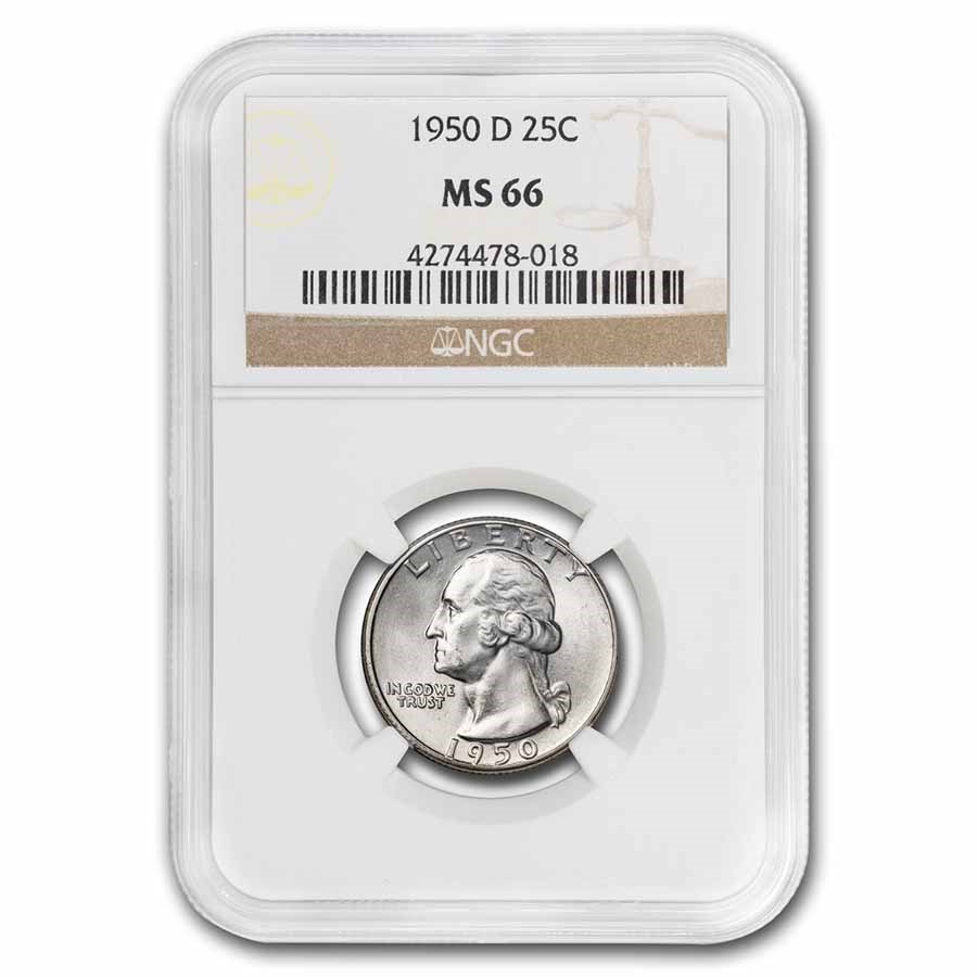 1950-D Washington Quarter MS-66 NGC