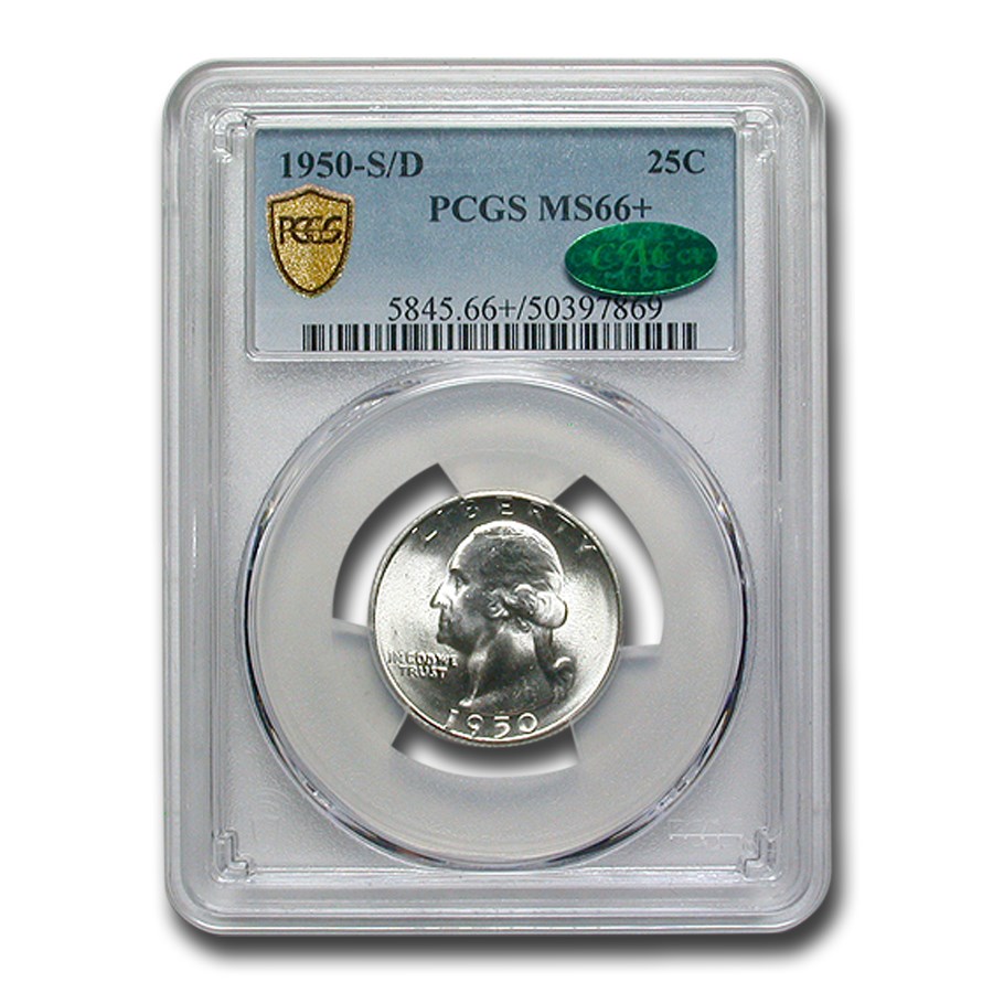 1950-S/D Washington Quarter MS-66+ PCGS CAC