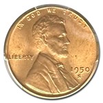 1950-S Lincoln Cent MS-65 PCGS (Red)